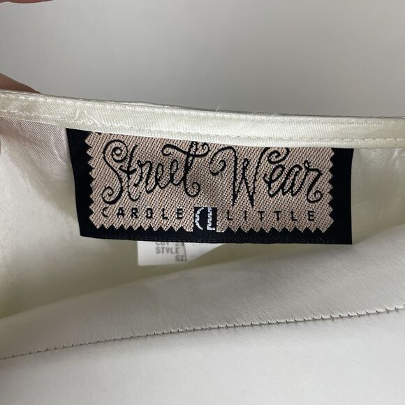 Carole Little Street Wear Women's Ivory Tunic Witchy Whimsy Button Down Medium - Picture 7 of 10